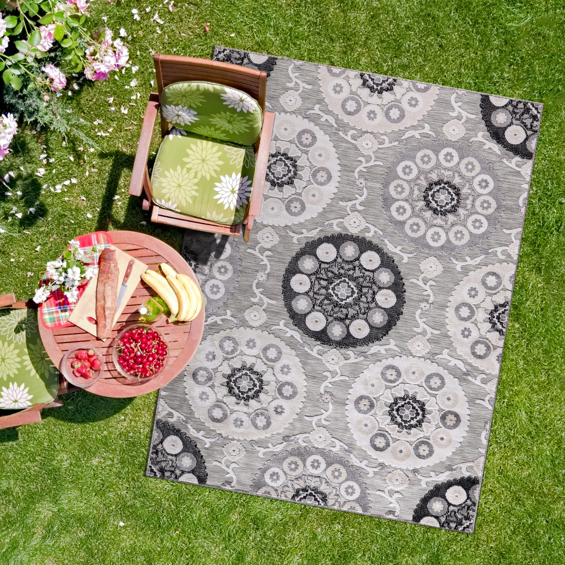 Bohemian Outdoor Rug Gray