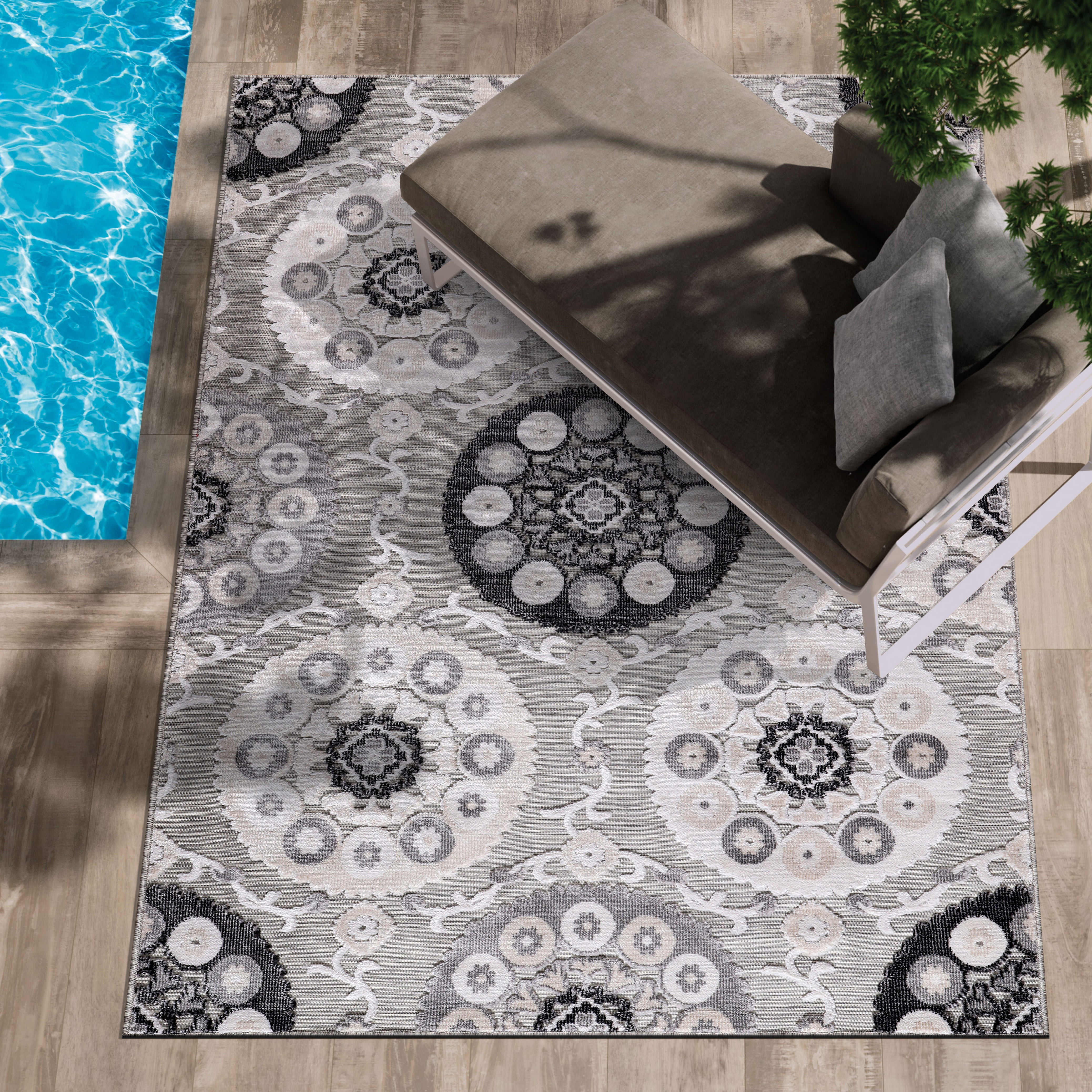 Bohemian Outdoor Rug Gray