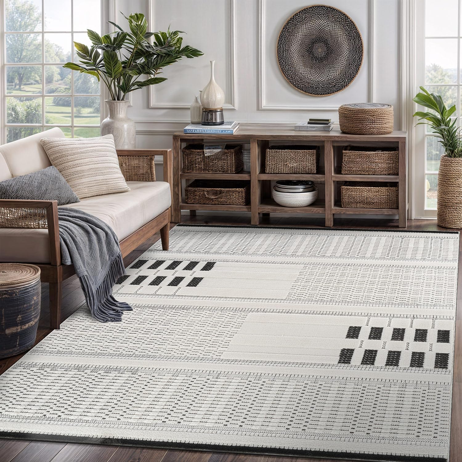 Bunny Micro Loop Area Rugs 7701 White