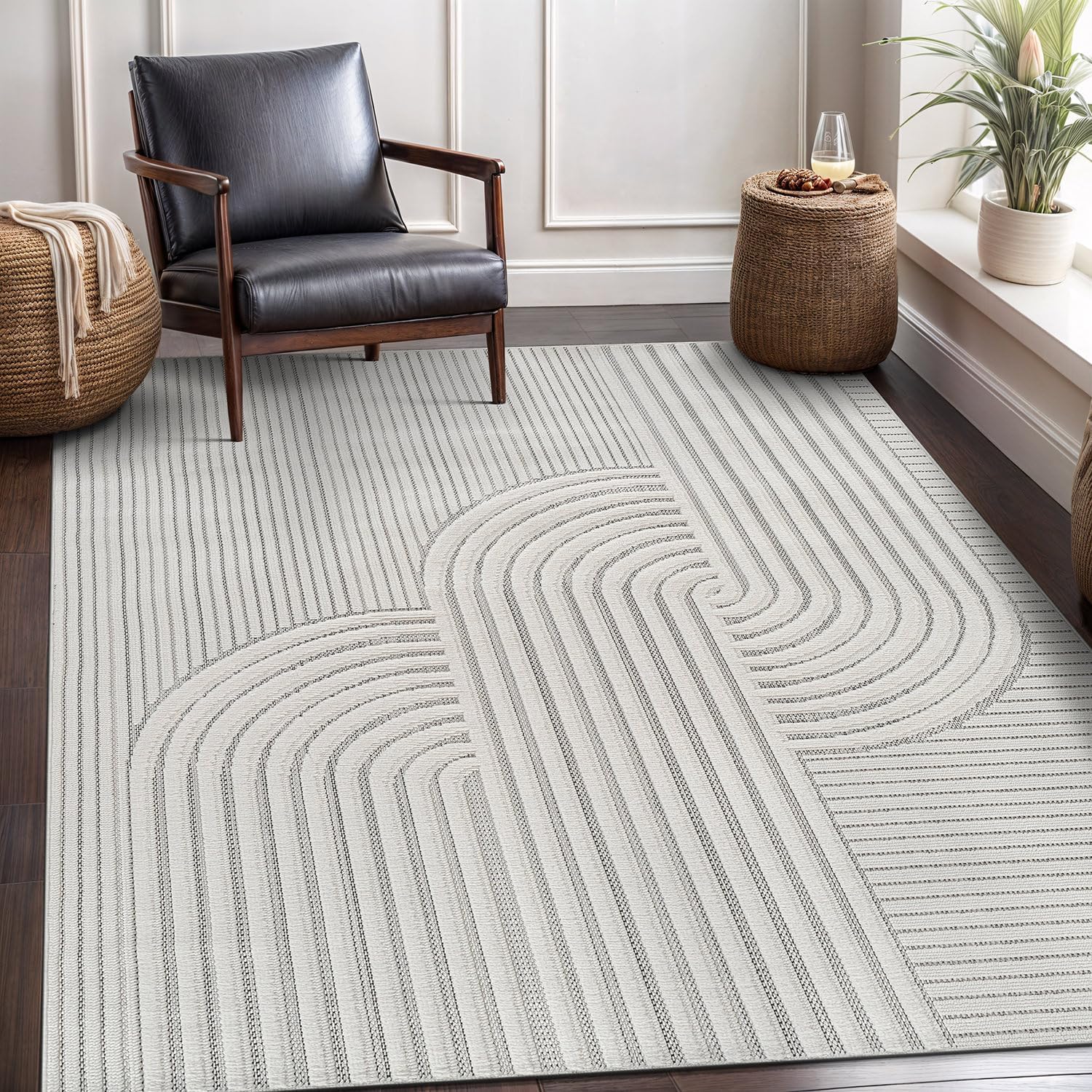 Bunny Micro Loop Area Rugs 7702 White