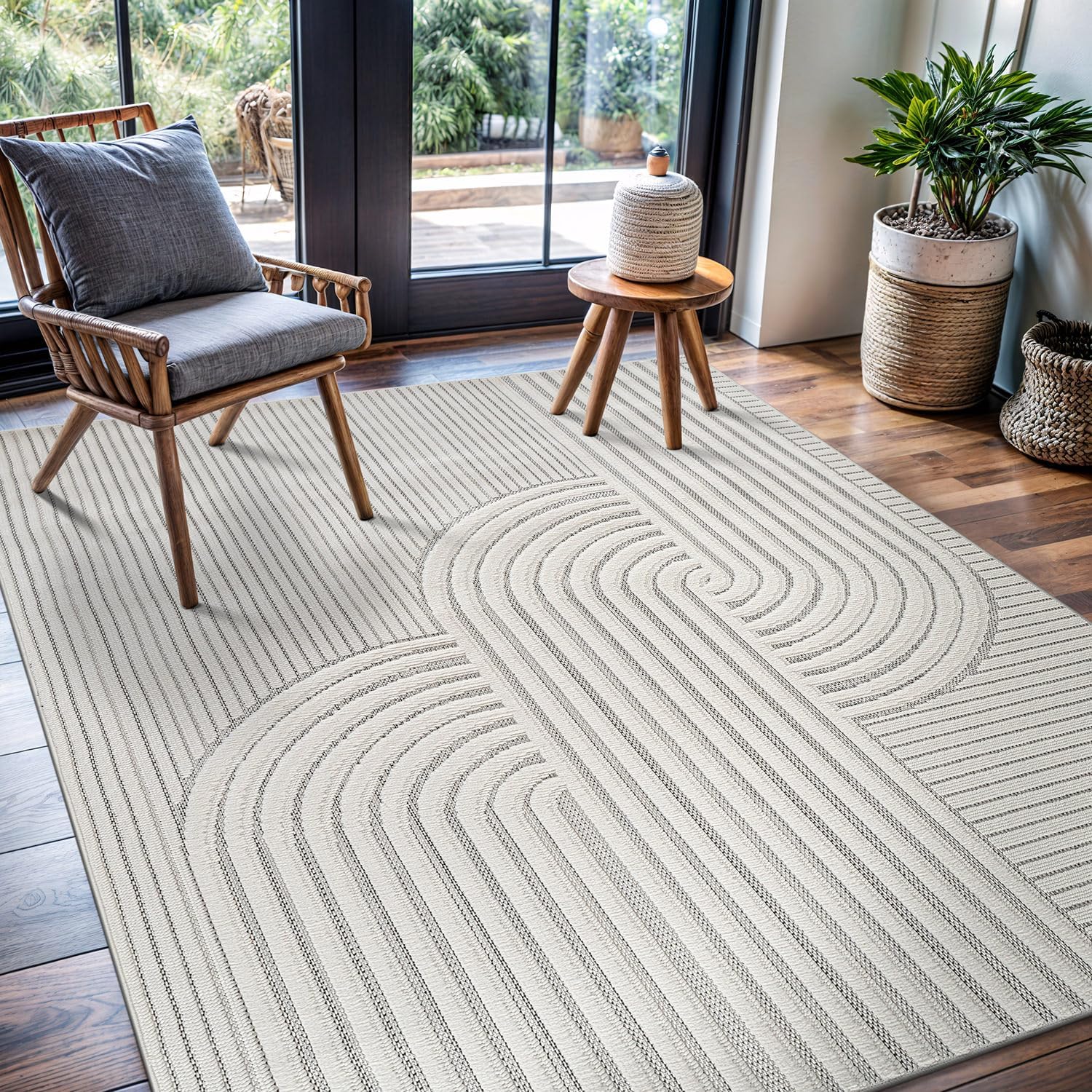 Bunny Micro Loop Area Rugs 7702 White