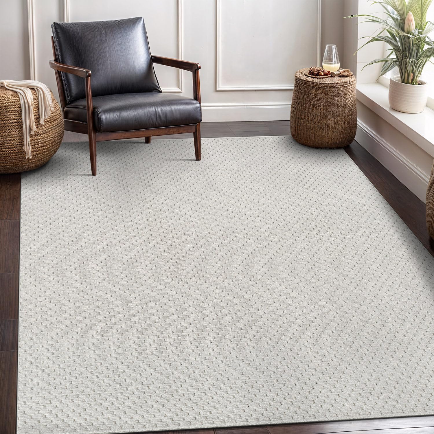 Bunny Micro Loop Area Rugs 7704 White