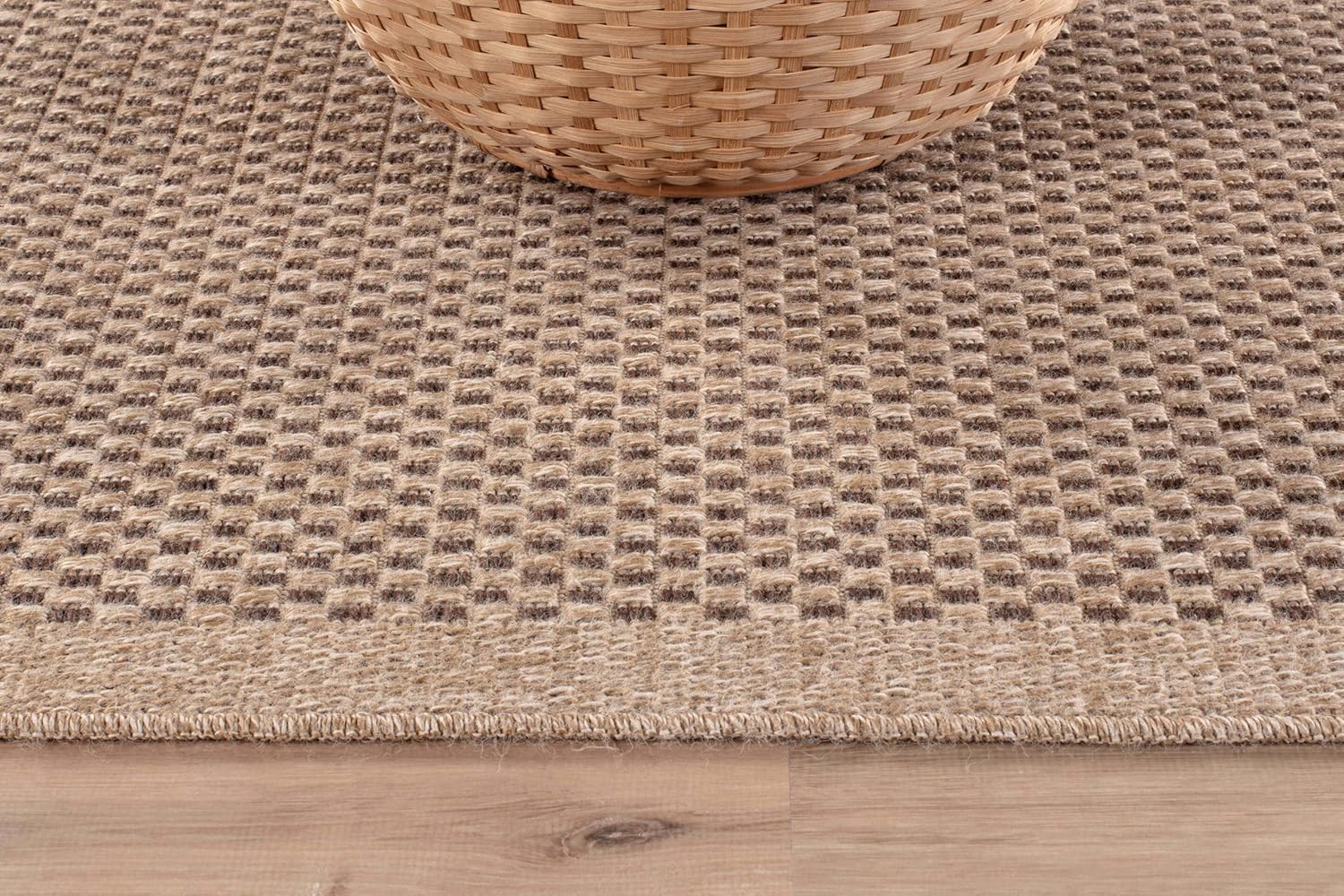 Flax Easy Jute Indoor Outdoor Rugs Natural Checkered