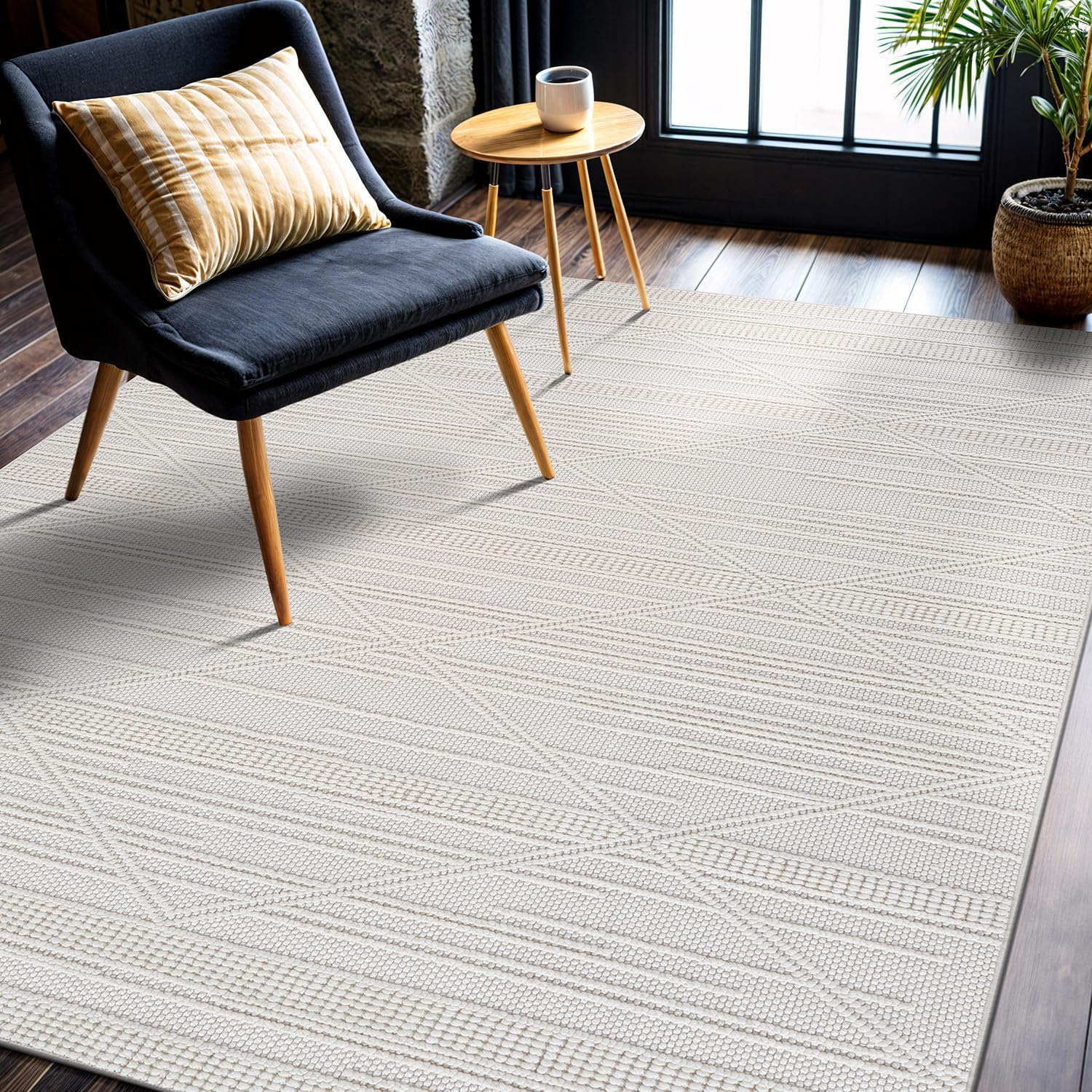 Micro Loop Area Rugs  GY1 - White