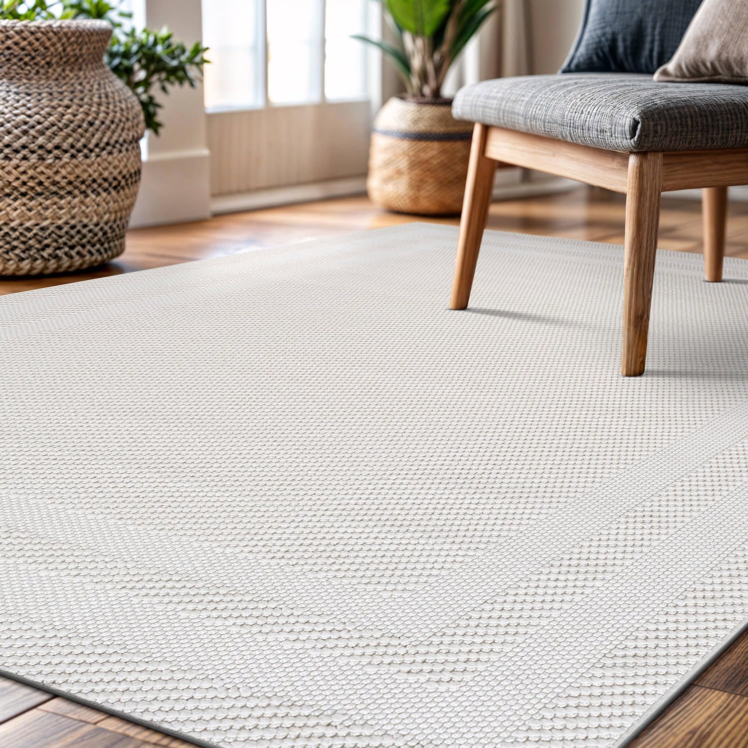 Micro Loop Area Rugs  GY9 - White