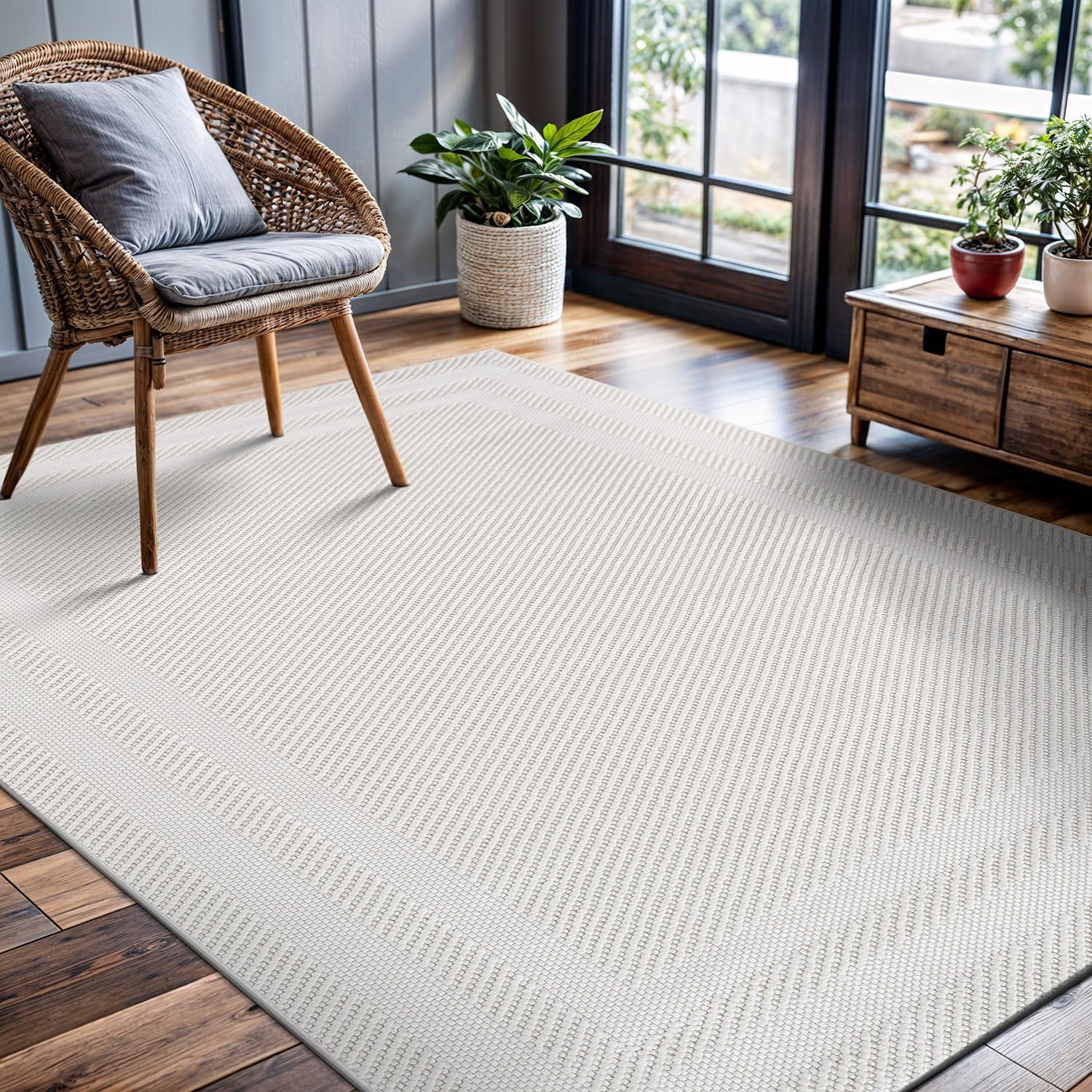 Micro Loop Area Rugs  GY9 - White