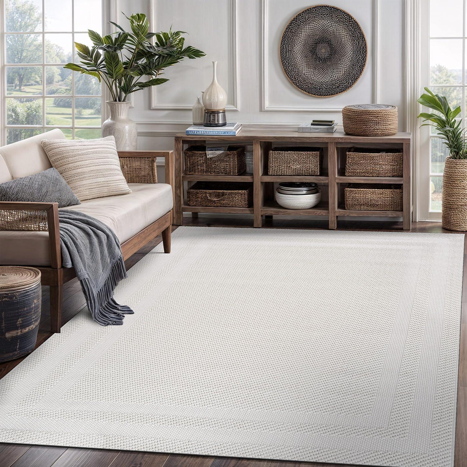 Micro Loop Area Rugs  GY9 - White