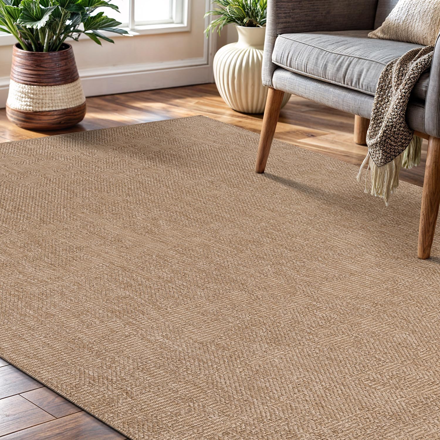 Flax Easy Jute Indoor Outdoor Rugs Natural Granulated