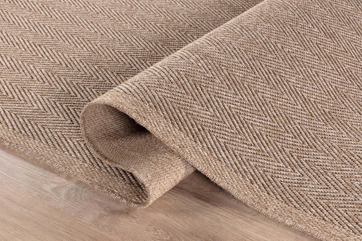 Flax Easy Jute Indoor Outdoor Rugs Natural Herringbone