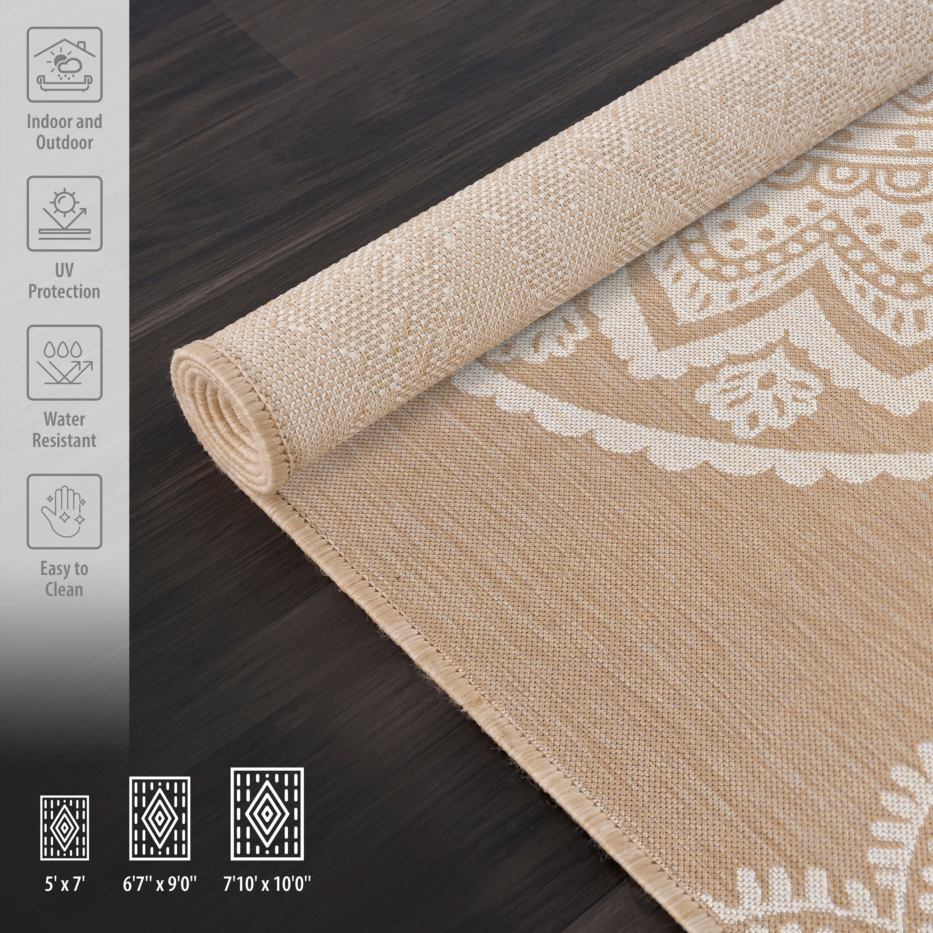 Medallion Outdoor Rugs Beige