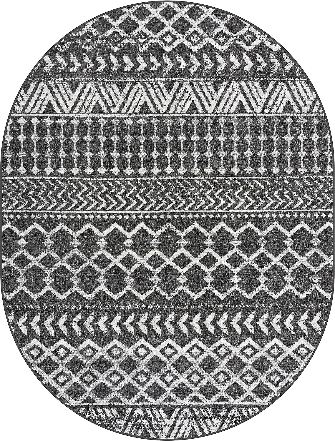 Crystal Boho Area Rugs Dark Grey