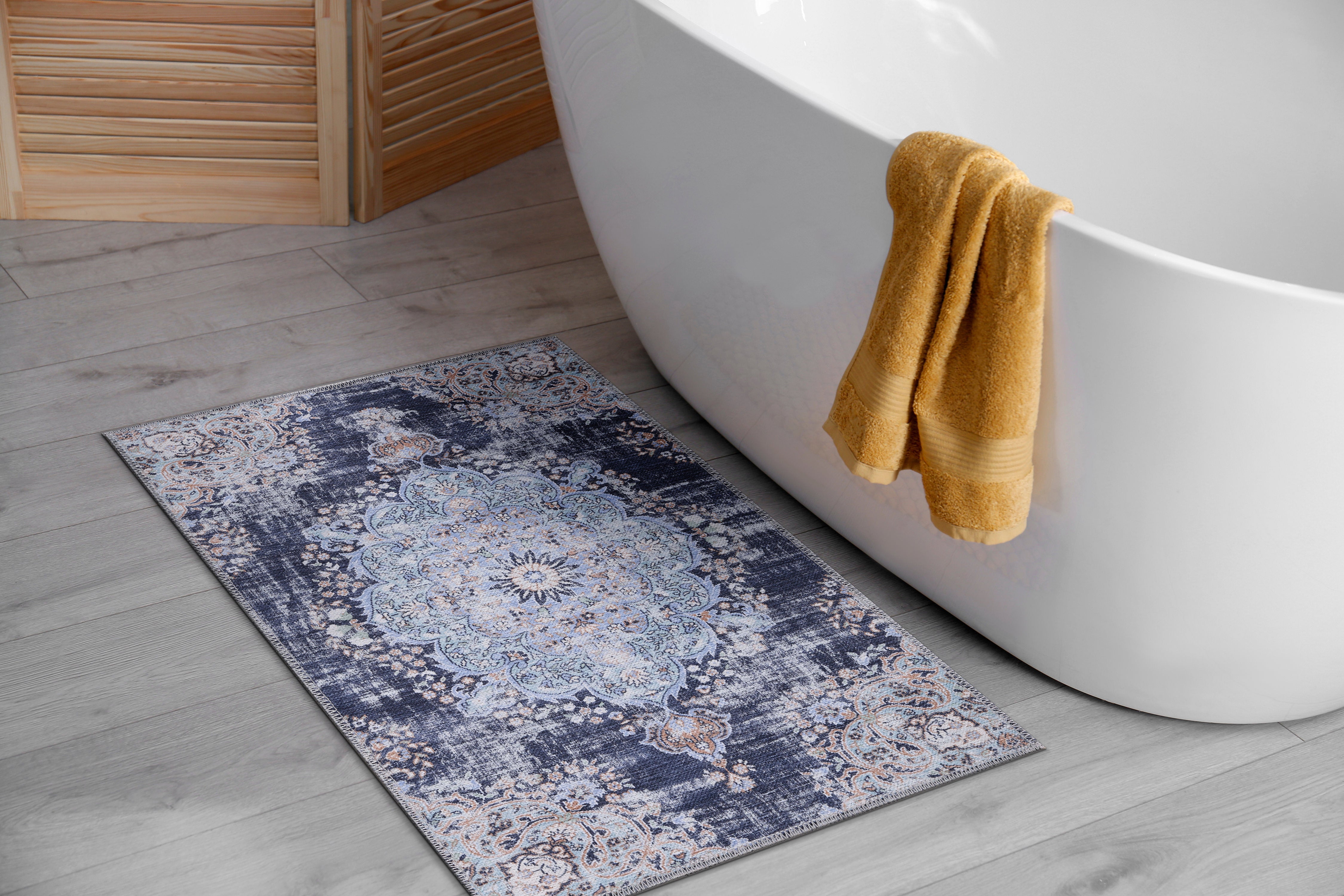 Distressed Area Rugs Navy Blue